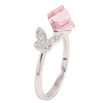 Каблучка Xuping колір Родій із кристалами Swarovski "Кристал Rose з метеликом" фото №4 Каблучка Xuping колір Родій із кристалами Swarovski "Кристал Rose з метеликом" фото №4