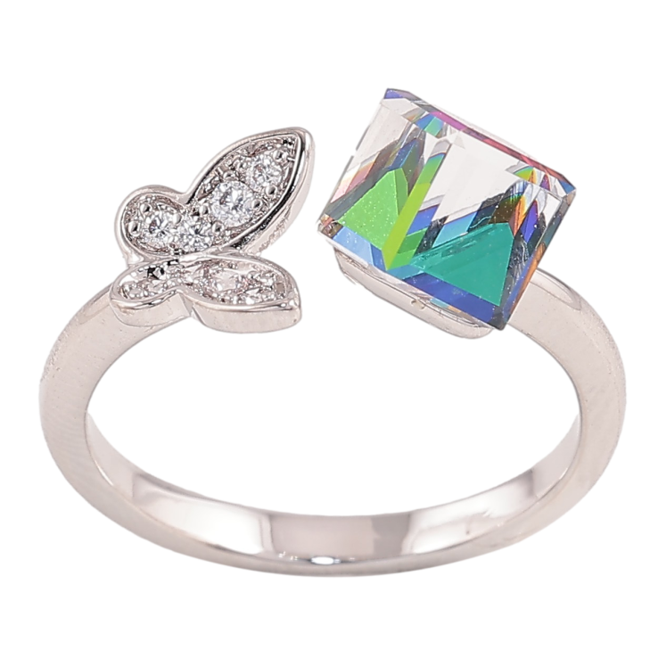 Каблучка Xuping колір Родій із кристалами Swarovski "Кристал Vitrail Medium з метеликом" фото №24 Каблучка Xuping колір Родій із кристалами Swarovski "Кристал Vitrail Medium з метеликом" фото №24