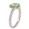 Каблучка Xuping колір Родій із кристалами Swarovski "Кристальна квіточка Peridot" фото №2
