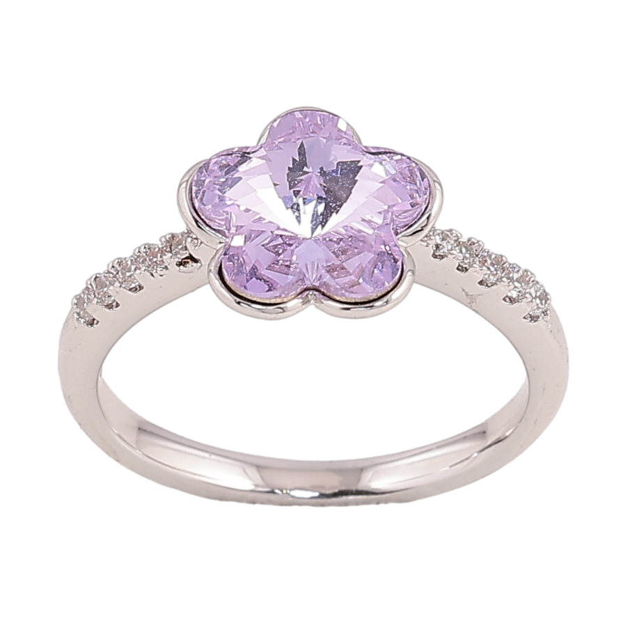 Каблучка Xuping колір Родій із кристалами Swarovski "Кристальна квіточка Tanzanite" фото №1 Каблучка Xuping колір Родій із кристалами Swarovski "Кристальна квіточка Tanzanite" фото №1