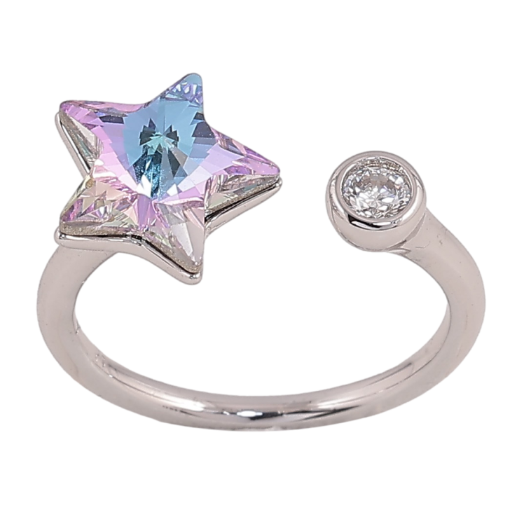 Каблучка Xuping колір Родій із кристалами Swarovski "Кристальна зірочка Paradise Shine" фото №4