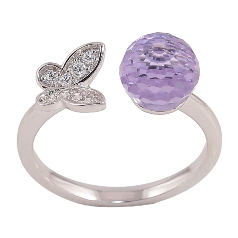 Каблучка Xuping колір Родій із кристалами Swarovski "Метелик із кристалом куля колір Tanzanite" фото №11 Каблучка Xuping колір Родій із кристалами Swarovski "Метелик із кристалом куля колір Tanzanite" фото №11