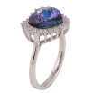 Каблучка Xuping колір Родій із кристалами Swarovski "Серце Bermuda Blue в обрамленні" фото №4