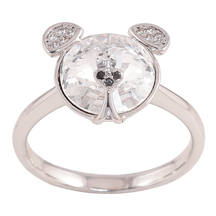 Кольцо Xuping цвет Родий с кристаллами Swarovski "Мишка кристалл Clear" фото №20
