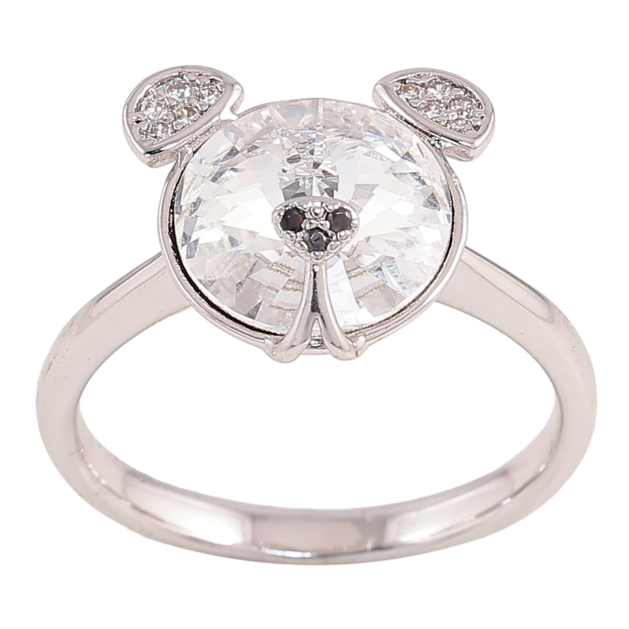Каблучка Xuping колір Родій із кристалами Swarovski "Ведмедик кристал Clear" фото №1