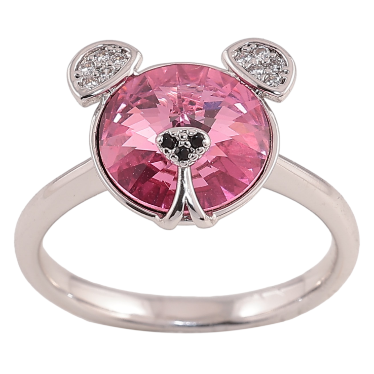 Кольцо Xuping цвет Родий с кристаллами Swarovski "Мишка кристалл Rose" фото №21
