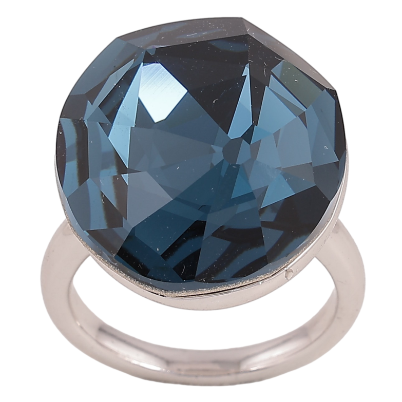 Кольцо Xuping цвет Родий с кристаллами Swarovski "Крупный кристалл Montana" 20х23мм фото №1 Кольцо Xuping цвет Родий с кристаллами Swarovski "Крупный кристалл Montana" 20х23мм фото №1