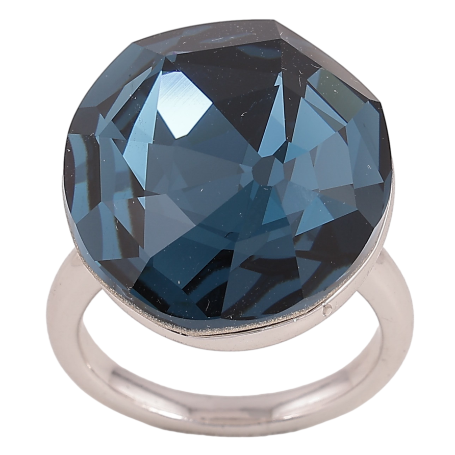 Кольцо Xuping цвет Родий с кристаллами Swarovski "Крупный кристалл Montana" 20х23мм фото №1 Кольцо Xuping цвет Родий с кристаллами Swarovski "Крупный кристалл Montana" 20х23мм фото №1