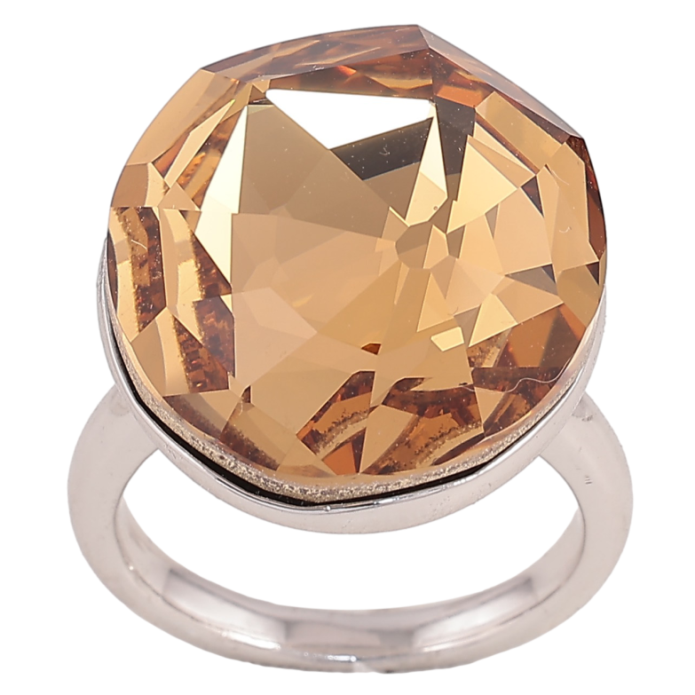 Каблучка Xuping колір Родій із кристалами Swarovski "Великий кристал Smoked Topaz" 20х23мм фото №8 Каблучка Xuping колір Родій із кристалами Swarovski "Великий кристал Smoked Topaz" 20х23мм фото №8