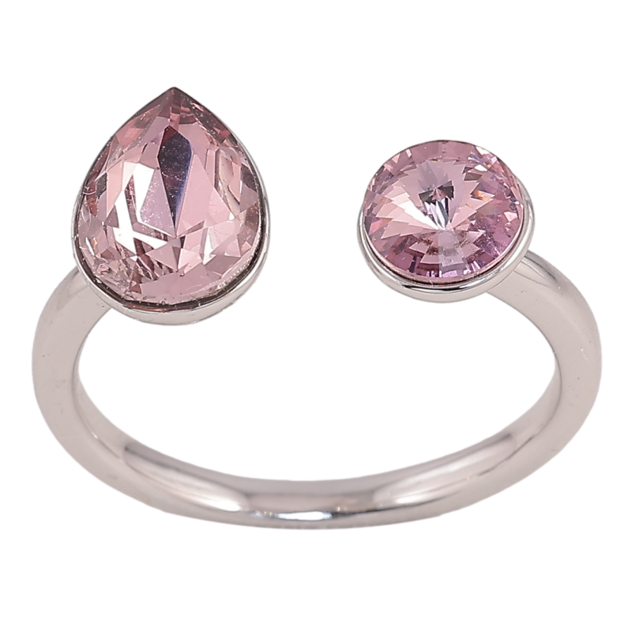 Кольцо Xuping цвет Родий с кр-ми Swarovski "Два кристалла Amethyst" фото №1
