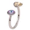 Кольцо Xuping цвет Родий с кр-ми Swarovski "Два кристалла Paradise Shine и Luminous Green" фото №3 Кольцо Xuping цвет Родий с кр-ми Swarovski "Два кристалла Paradise Shine и Luminous Green" фото №3