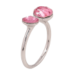 Кольцо Xuping цвет Родий с кр-ми Swarovski "Два кристалла Rose" фото №2