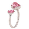 Кольцо Xuping цвет Родий с кр-ми Swarovski "Два кристалла Rose" фото №3