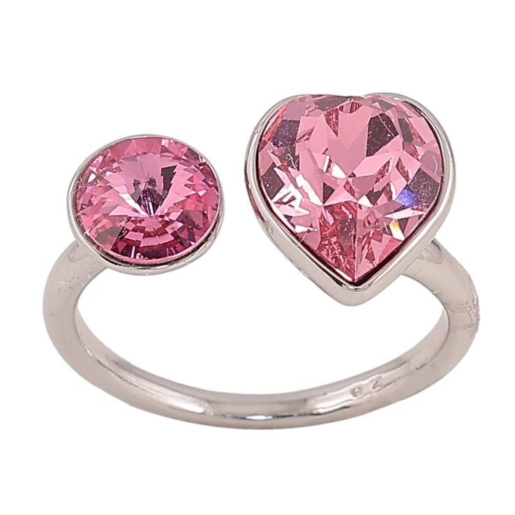 Каблучка Xuping колір Родій з кр-ми Swarovski "Два кристали Rose" фото №24