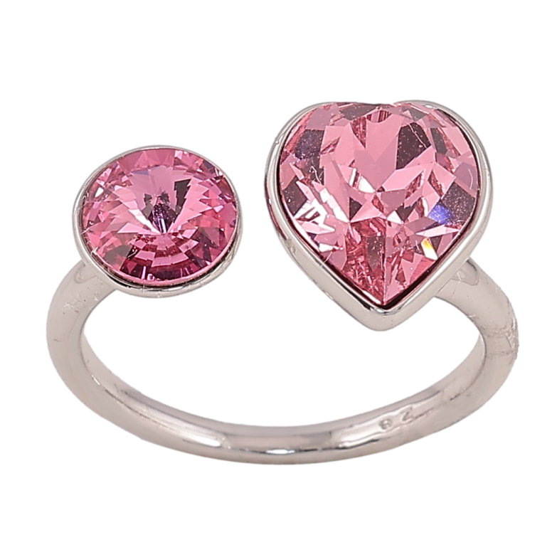 Каблучка Xuping колір Родій з кр-ми Swarovski "Два кристали Rose" фото №17