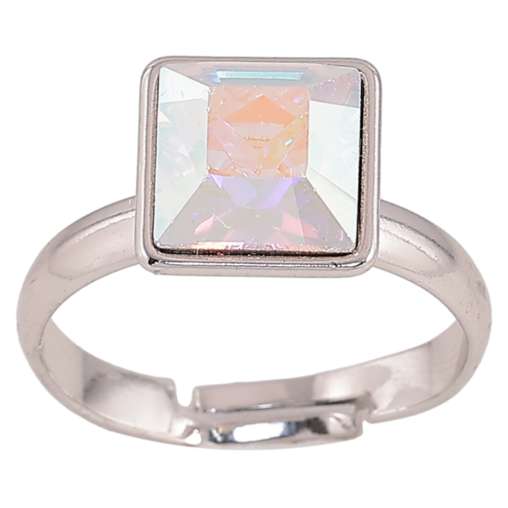 Каблучка Xuping колір Родій з кр-ми Swarovski "Кристал АВ" 10х10мм фото №8