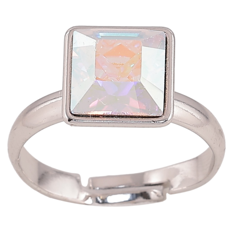 Каблучка Xuping колір Родій з кр-ми Swarovski "Кристал АВ" 10х10мм фото №4 Каблучка Xuping колір Родій з кр-ми Swarovski "Кристал АВ" 10х10мм фото №4