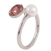 Кольцо Xuping цвет Родий с кр-ми Swarovski "Кристалл Antique Pink с жемчужиной" фото №3 Кольцо Xuping цвет Родий с кр-ми Swarovski "Кристалл Antique Pink с жемчужиной" фото №3
