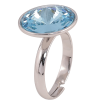 Кольцо Xuping цвет Родий с кр-ми Swarovski "Кристалл Aquamarine ø 16мм" фото №4
