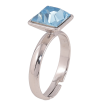 Кольцо Xuping цвет Родий с кр-ми Swarovski "Кристалл Aquamarine" 10х10мм фото №2