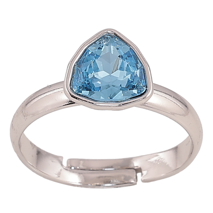 Каблучка Xuping колір Родій з кр-ми Swarovski "Кристал Aquamarine" фото №25