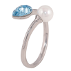 Каблучка Xuping колір Родій з кр-ми Swarovski "Кристал Aquamarine з перлиною" фото №4 Каблучка Xuping колір Родій з кр-ми Swarovski "Кристал Aquamarine з перлиною" фото №4