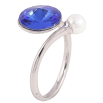 Каблучка Xuping колір Родій з кр-ми Swarovski "Кристал Capri Blue з перлиною, ø 5мм и 11мм" фото №4 Каблучка Xuping колір Родій з кр-ми Swarovski "Кристал Capri Blue з перлиною, ø 5мм и 11мм" фото №4