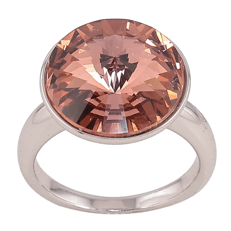 Каблучка Xuping колір Родій з кр-ми Swarovski "Кристал Antique Pink" ø 15мм фото №22