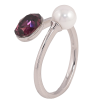 Кольцо Xuping цвет Родий с кр-ми Swarovski "Кристалл Burgundy с жемчужиной" фото №2 Кольцо Xuping цвет Родий с кр-ми Swarovski "Кристалл Burgundy с жемчужиной" фото №2