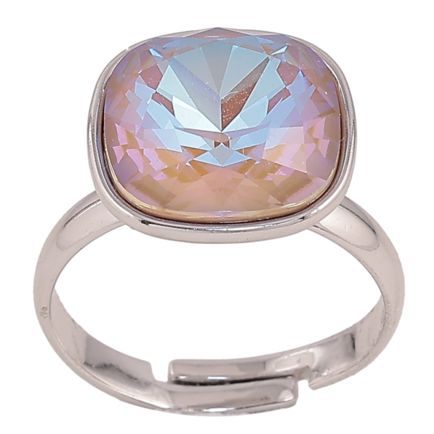 Кольцо Xuping цвет Родий с кр-ми Swarovski "Кристалл Cappuccino Delite" 14х14мм фото №1 Кольцо Xuping цвет Родий с кр-ми Swarovski "Кристалл Cappuccino Delite" 14х14мм фото №1