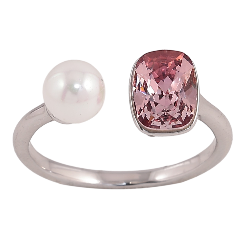 Каблучка Xuping колір Родій з кр-ми Swarovski "Кристал Antique Pink з перлами, ø 6мм, 6х8мм" фото №12 Каблучка Xuping колір Родій з кр-ми Swarovski "Кристал Antique Pink з перлами, ø 6мм, 6х8мм" фото №12