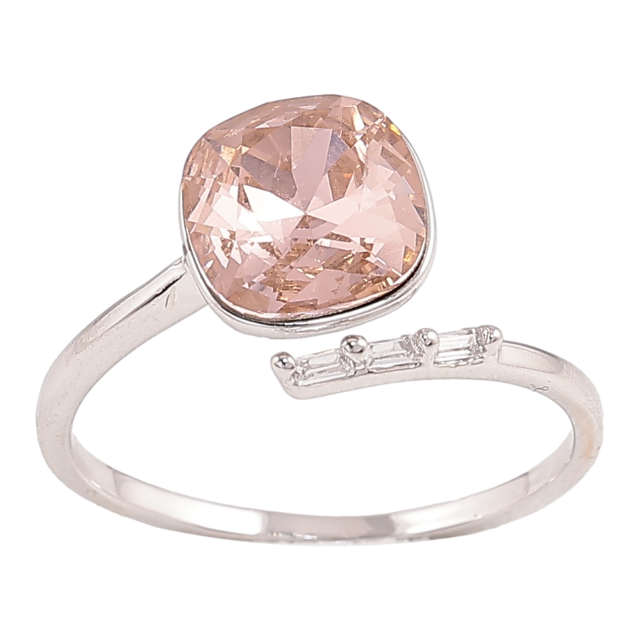 Кольцо Xuping цвет Родий с кр-ми Swarovski "Кристалл Light Rose с кристаллами" фото №1 Кольцо Xuping цвет Родий с кр-ми Swarovski "Кристалл Light Rose с кристаллами" фото №1