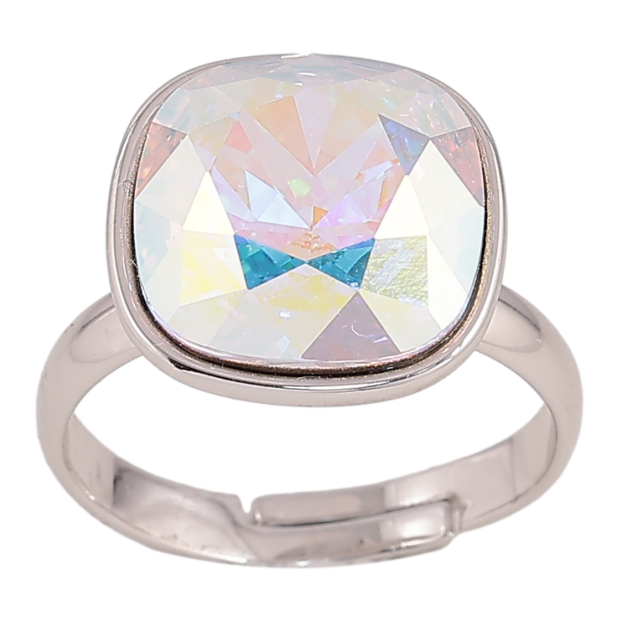 Кольцо Xuping цвет Родий с кр-ми Swarovski "Кристалл AB" 14х14мм фото №1 Кольцо Xuping цвет Родий с кр-ми Swarovski "Кристалл AB" 14х14мм фото №1