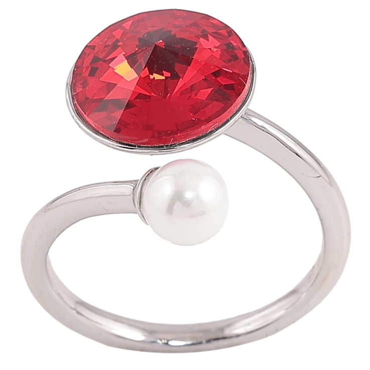 Каблучка Xuping колір Родій з кр-ми Swarovski "Кристал Siam з перлиною, ø 5мм и 11мм" фото №13 Каблучка Xuping колір Родій з кр-ми Swarovski "Кристал Siam з перлиною, ø 5мм и 11мм" фото №13