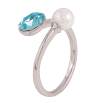 Кольцо Xuping цвет Родий с кр-ми Swarovski "Кристалл Light Turquoisel с жемчужиной" фото №4 Кольцо Xuping цвет Родий с кр-ми Swarovski "Кристалл Light Turquoisel с жемчужиной" фото №4