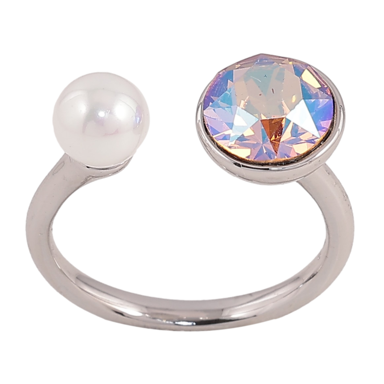Кольцо Xuping цвет Родий с кр-ми Swarovski "Кристалл Light Volcano с жемчужиной" ø 7 и 9см фото №17 Кольцо Xuping цвет Родий с кр-ми Swarovski "Кристалл Light Volcano с жемчужиной" ø 7 и 9см фото №17