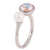 Кольцо Xuping цвет Родий с кр-ми Swarovski "Кристалл Light Volcano с жемчужиной" ø 7 и 9см фото №3 Кольцо Xuping цвет Родий с кр-ми Swarovski "Кристалл Light Volcano с жемчужиной" ø 7 и 9см фото №3