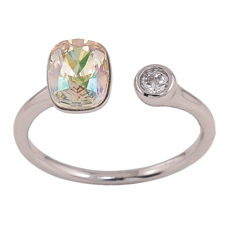 Каблучка Xuping колір Родій з кр-ми Swarovski "Кристал Luminous Green" фото №7