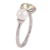 Кольцо Xuping цвет Родий с кр-ми Swarovski "Кристалл Luminous Green с жемчугом, ø 6мм, 6х8мм" фото №3