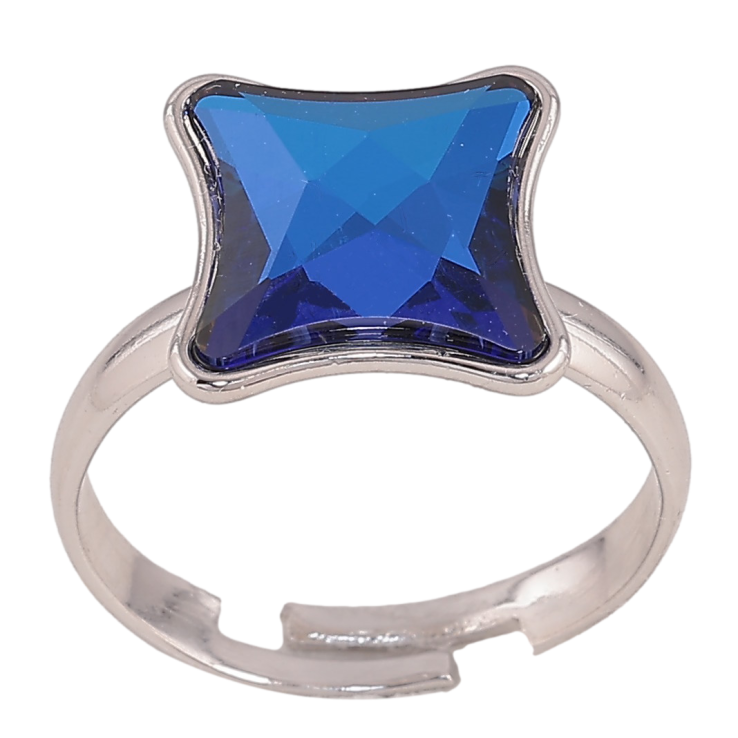 Кольцо Xuping цвет Родий с кр-ми Swarovski "Кристалл Metallic Blue" фото №6 Кольцо Xuping цвет Родий с кр-ми Swarovski "Кристалл Metallic Blue" фото №6