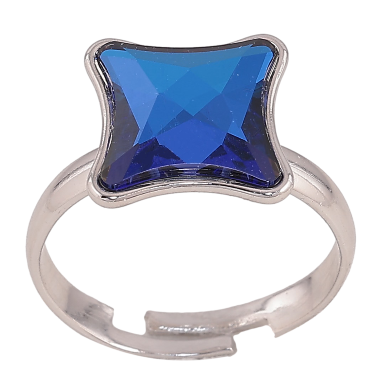 Каблучка Xuping колір Родій з кр-ми Swarovski "Кристал Metallic Blue" фото №21