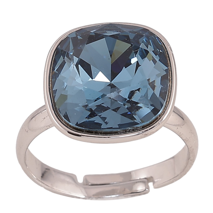 Кольцо Xuping цвет Родий с кр-ми Swarovski "Кристалл Montana" 14х14мм фото №18 Кольцо Xuping цвет Родий с кр-ми Swarovski "Кристалл Montana" 14х14мм фото №18