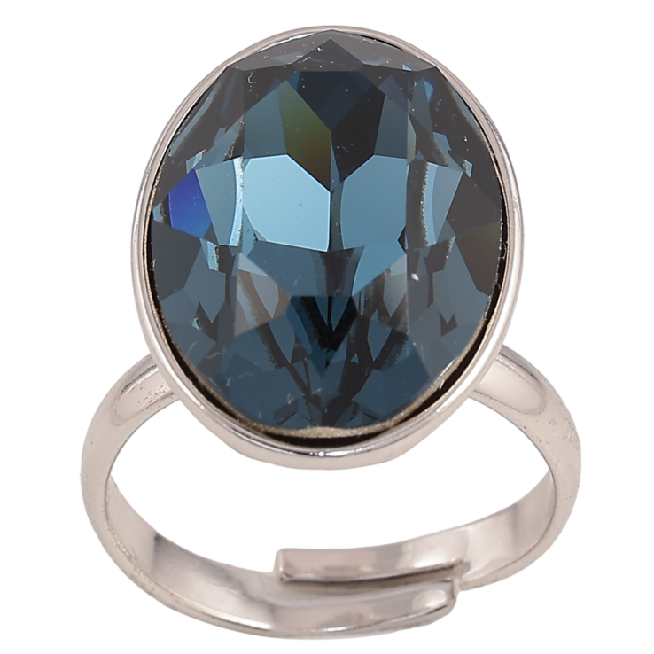 Каблучка Xuping колір Родій з кр-ми Swarovski "Кристал Montana, 20х15мм" фото №14