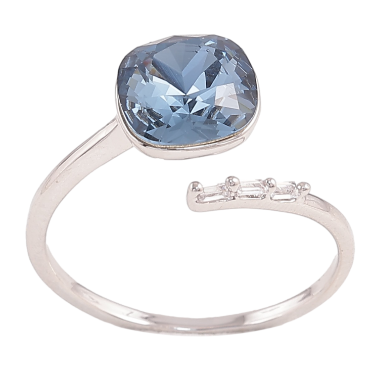 Каблучка Xuping колір Родій з кр-ми Swarovski "Кристал Montana" фото №17