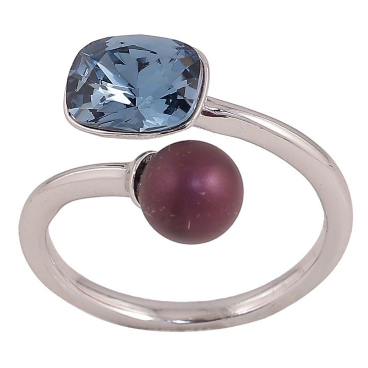 Каблучка Xuping колір Родій з кр-ми Swarovski "Кристал Montana з кулькою, ø 6мм, 6х8мм" фото №15