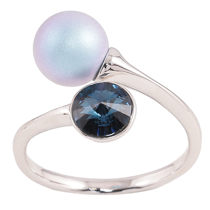 Кольцо Xuping цвет Родий с кр-ми Swarovski Кристалл Montana с перламутровым шариком фото №22 Кольцо Xuping цвет Родий с кр-ми Swarovski Кристалл Montana с перламутровым шариком фото №22