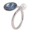 Кольцо Xuping цвет Родий с кр-ми Swarovski "Кристалл Montana с жемчужиной, ø 11мм и 5мм" фото №2 Кольцо Xuping цвет Родий с кр-ми Swarovski "Кристалл Montana с жемчужиной, ø 11мм и 5мм" фото №2