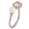 Кольцо Xuping цвет Родий с кр-ми Swarovski "Кристалл Ochre Delite с жемчужиной" ø 7 и 9см фото №3 Кольцо Xuping цвет Родий с кр-ми Swarovski "Кристалл Ochre Delite с жемчужиной" ø 7 и 9см фото №3