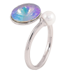 Кольцо Xuping цвет Родий с кр-ми Swarovski "Кристалл Paradise Shine с жемчужиной, ø 5мм и 11мм" фото №4 Кольцо Xuping цвет Родий с кр-ми Swarovski "Кристалл Paradise Shine с жемчужиной, ø 5мм и 11мм" фото №4