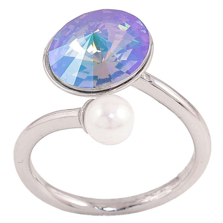 Каблучка Xuping колір Родій з кр-ми Swarovski "Кристал Paradise Shine з перлиною, ø 5мм и 11мм" фото №15 Каблучка Xuping колір Родій з кр-ми Swarovski "Кристал Paradise Shine з перлиною, ø 5мм и 11мм" фото №15